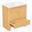 Meuble-lavabo de salle de bain avec lavabo en céramique avec portes et tiroir à fermeture en douceur et tablette réglable-818180018