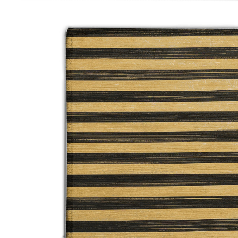 Tapis intérieur / extérieur brun HorizontalStripes, Rectangulaire 2 pi x 3 pi