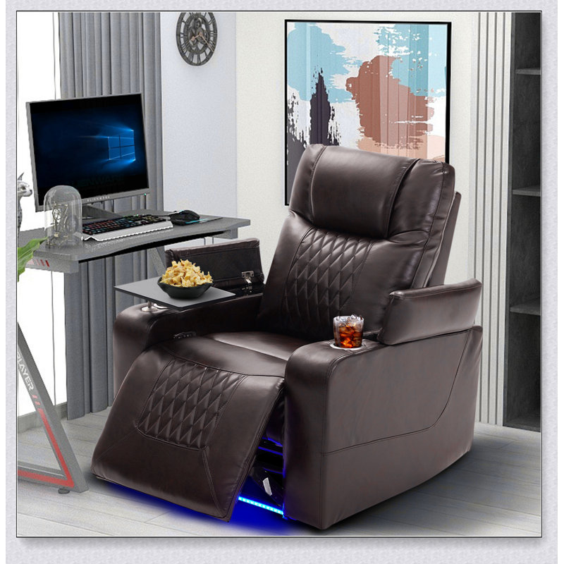 Fauteuil inclinable Power Motion avec port de charge USB et rangement pour bras cachés 2 porte-gobelets pratiques