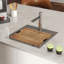 Évier de cuisine encastré en acier inoxydable 304 de 15 po x 15 po avec planche à découper, grille et drain
