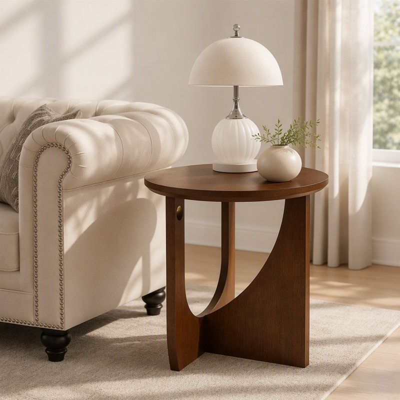 Table d'appoint 100% bois massif, table de bout en bois naturel, table centrale rustique, table d'appoint simple pour le salon
