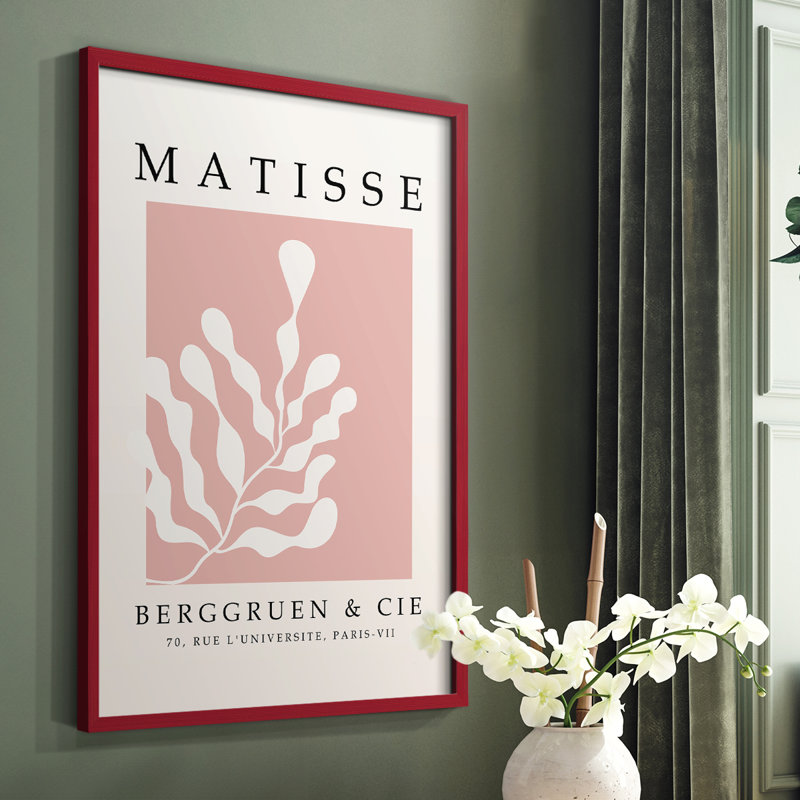 Matisse XLVII, reproduction encadrée - bois massif, Rouge, H 10 po x l 8 po