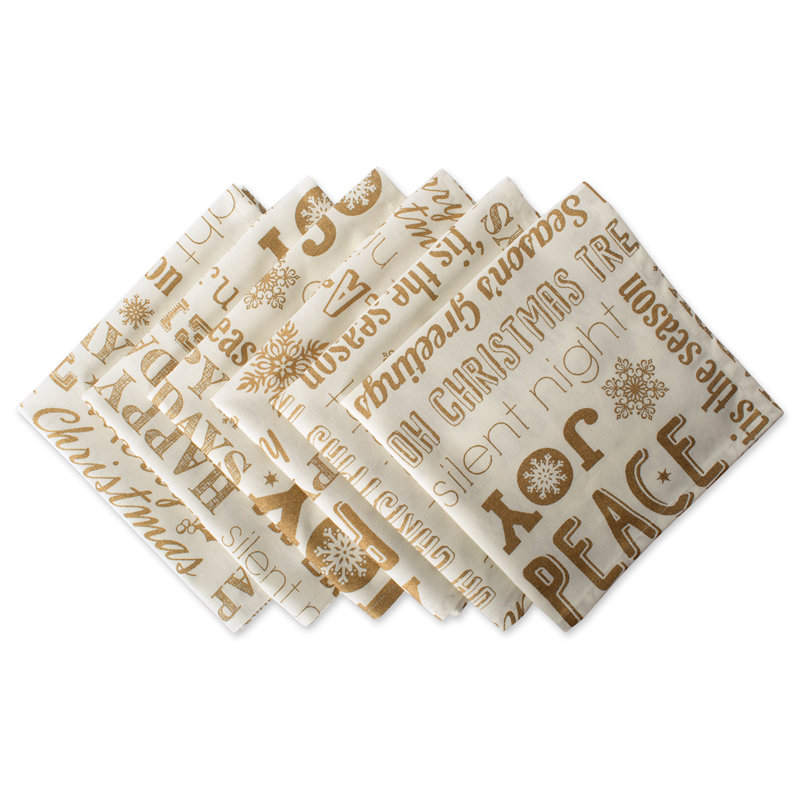 Mcmann Cotton No Pattern Square Napkin, Gold