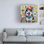 Animaux avec bouffon ludique sur toile