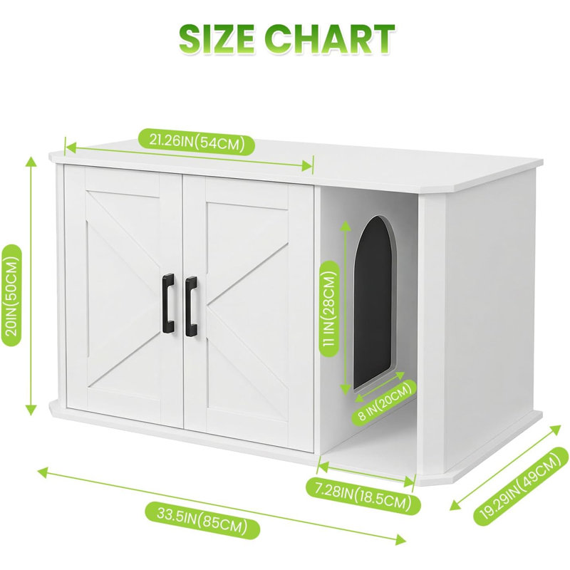 Metal Litter Box Enclosure, White