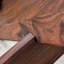 Table basse 33,4 po en verre trempé avec pieds couleur noyer et base large à conception polyvalente-727400152