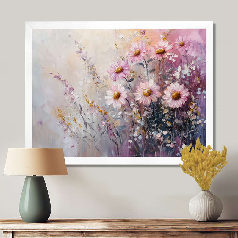 Kimbrough - Floral Wall Art, H 30 po x l 40 po, Picture Framed Print, Blanc