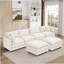 130.7 Inch Beige Chenille Modular Sectional Sofa - 4-Seater U-Shaped Cloud Couch With Movable Ottoman, DIY Combination For Living Room-600689429