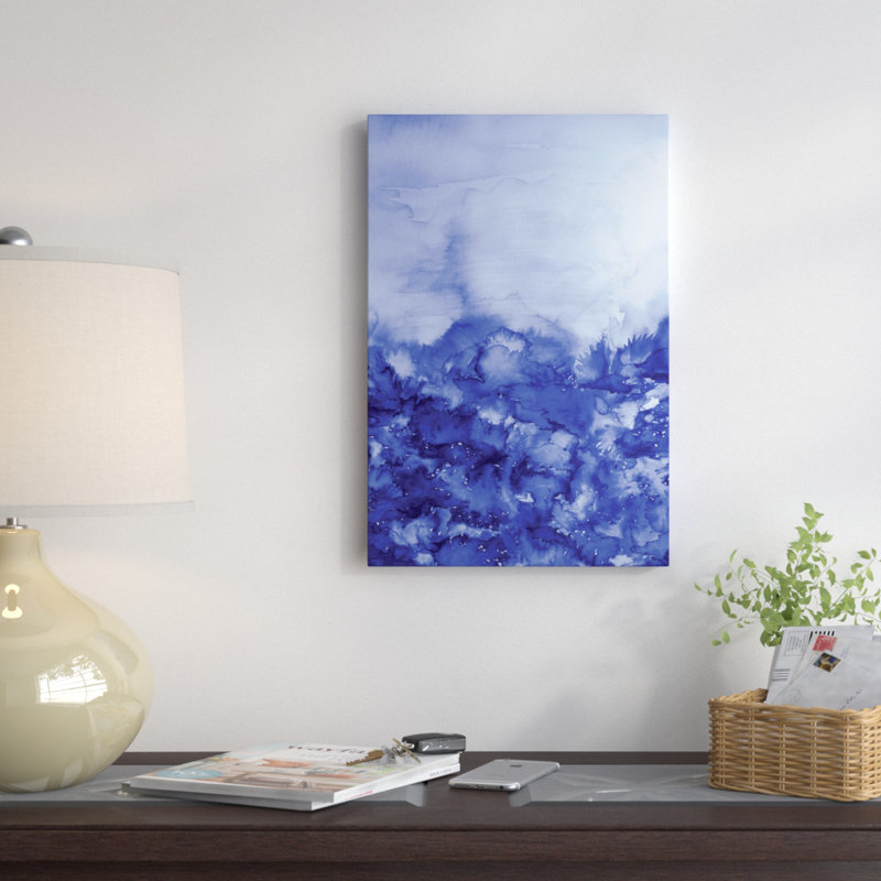 Into Eternity, reproduction d'art sur toile tendue en bleu indigo, Toile tendue, H 24 po x l 16 po x P 1 po, Blanc