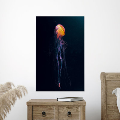 Impression sur toile moderne sous-marine: décor de méduse élégante, toile tendue 1P