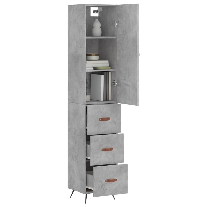 Cozumel 34.5cm Sideboard, Concrete Grey