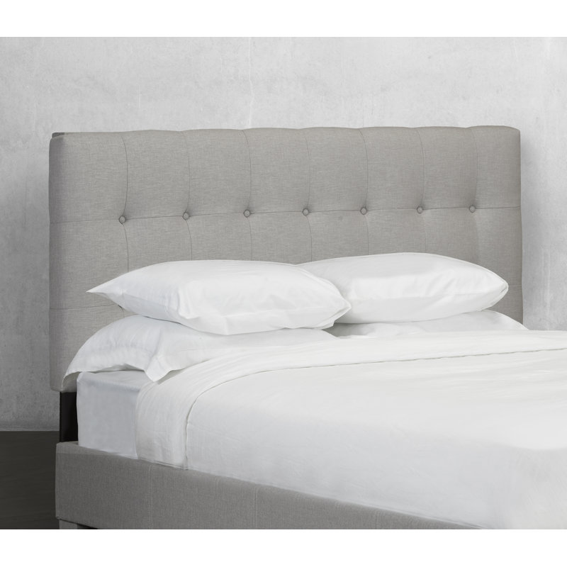 Tête de lit à panneau rembourré Darline, Grand, Lin - Blanc cassé