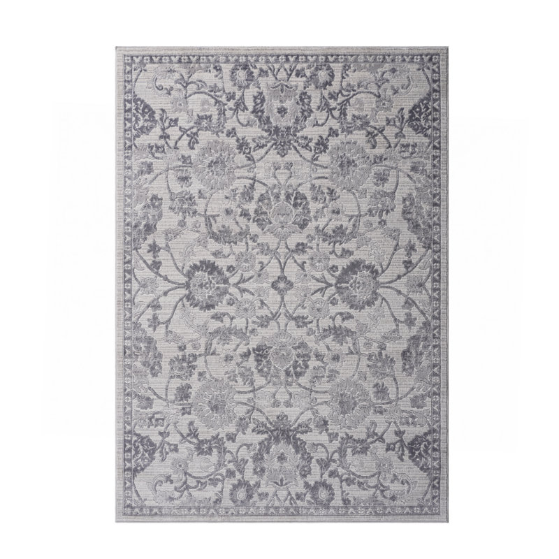 Grey/Silver/Oriental Non-Shedding Living Room Bedroom Dining Home Office Stylish And Stain Resistant Area Rug