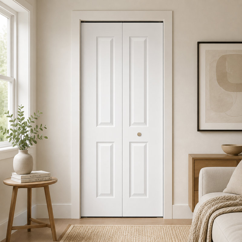 Porte de placard pliante intérieure à 2 panneaux apprêtés à noyau creux, 30" x 80"