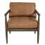  Fauteuil brun en cuir véritable et bois massif