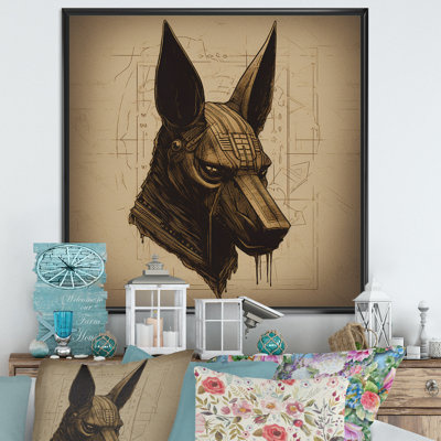 Anubis ancien égyptien, Jackal God, rétro - impression
