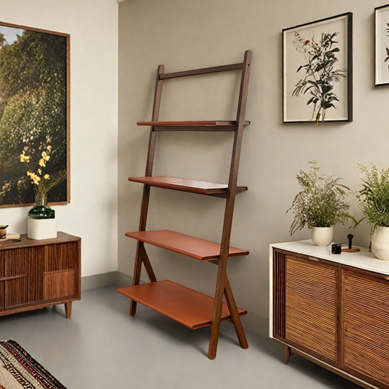 Bibliothèque ouverte Italian Style, Brun / orange, (4 tablettes) H 74,02 po x l 38,58 po x P 12,6 po