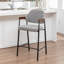 Tabouret de comptoir rembourré avec accoudoirs Devane-123161721