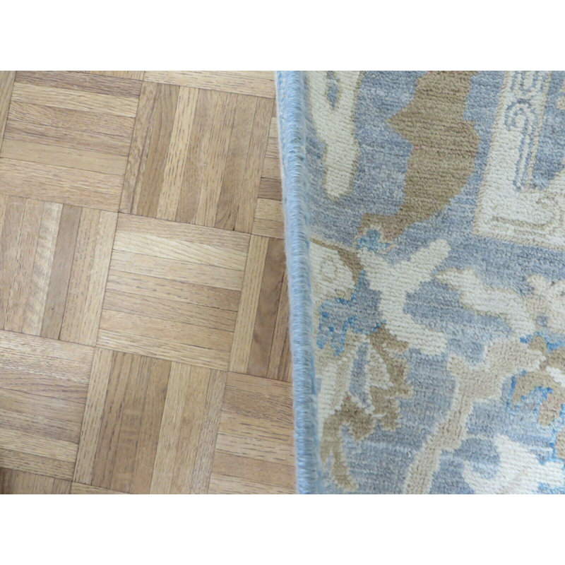 Tapis oriental bleu Oushak noué à la main 6 x 9 pi 6 po 01D15970D81E406C88D808C9C6EE53D1