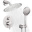 Système de douche rond moderne, pomme de douche à pluie avec douchette, ensemble de robinet de douche-114814983