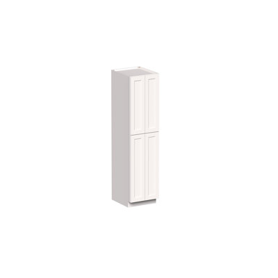 Armoire garde-manger grande de style Shaker de DL Cabinetry (prête à assembler) l 18 po x H 84 po x P 27 po - blanc
