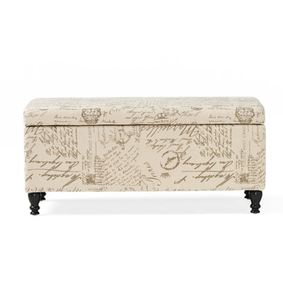 Beige With Linen Fabric Cover, Wood Frame, -colored, Extra Seat And Storage Multi-purpose - French Flair Design Contemporary Functional Seating Option