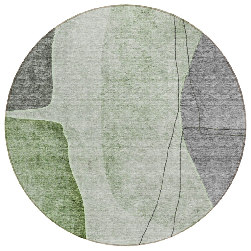 HomeRoots Round Machine Woven Area Rug