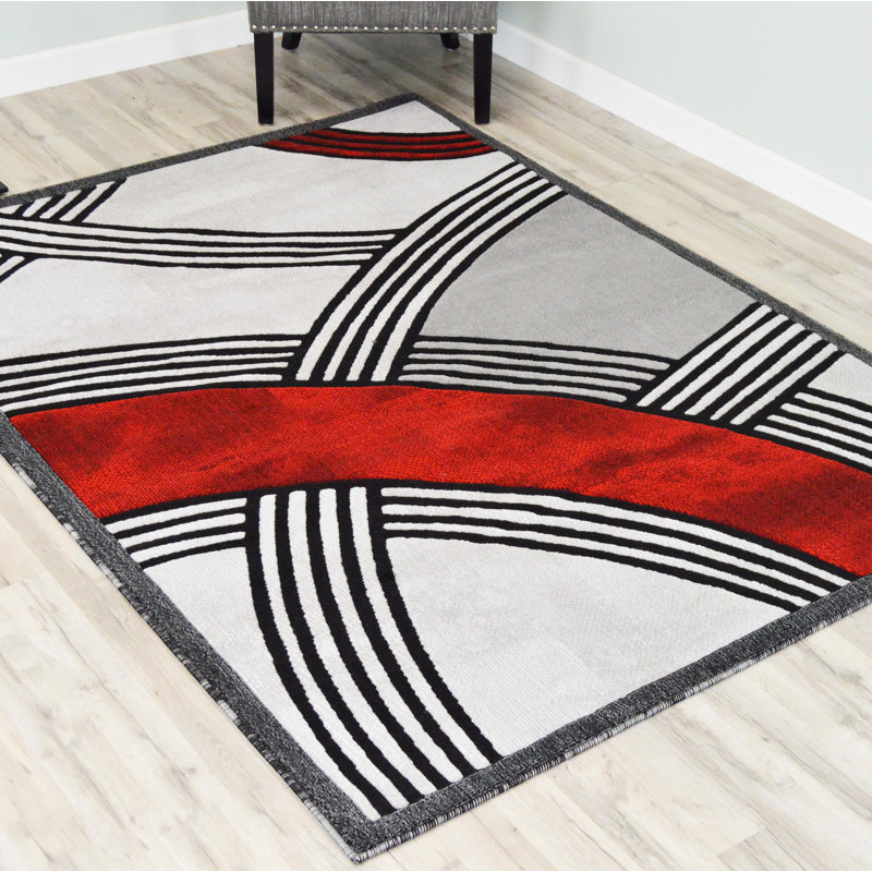 Tapis rouge / gris Arbutus, Rectangle 8 pi x 10 pi 5 po