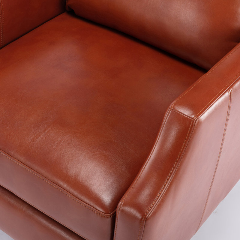Ainka 28.25'' Wide Manual Standard Recliner, Caramel Faux Leather