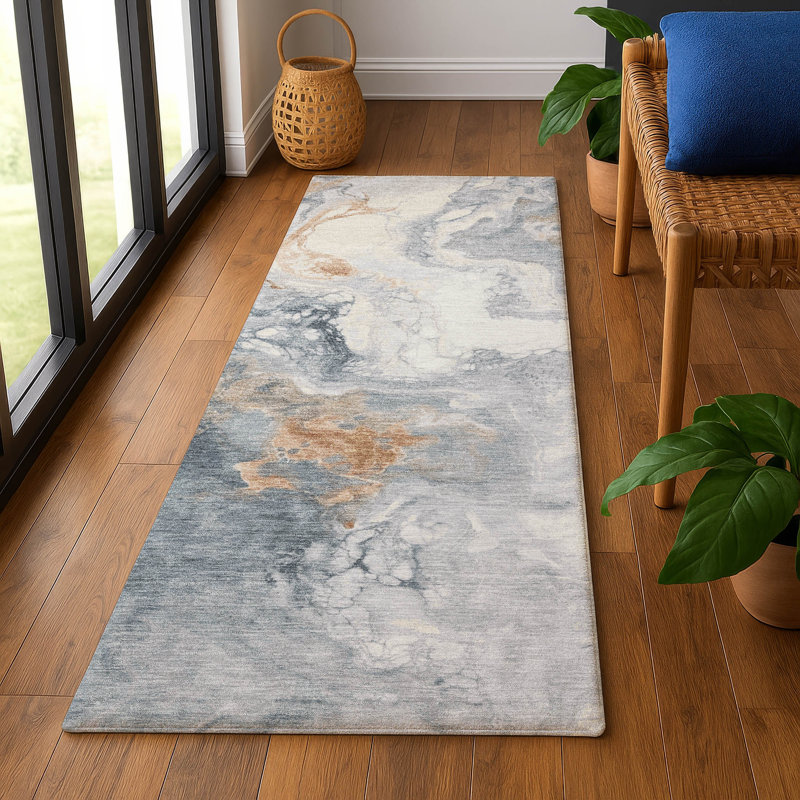 Premium Machine Washable Mayfield AMF1841 Abstract Rug, Runner 2'3" x 7'6"