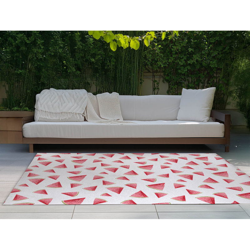 Summer Melon Outdoor Rug, Rectangle 3' x 5'