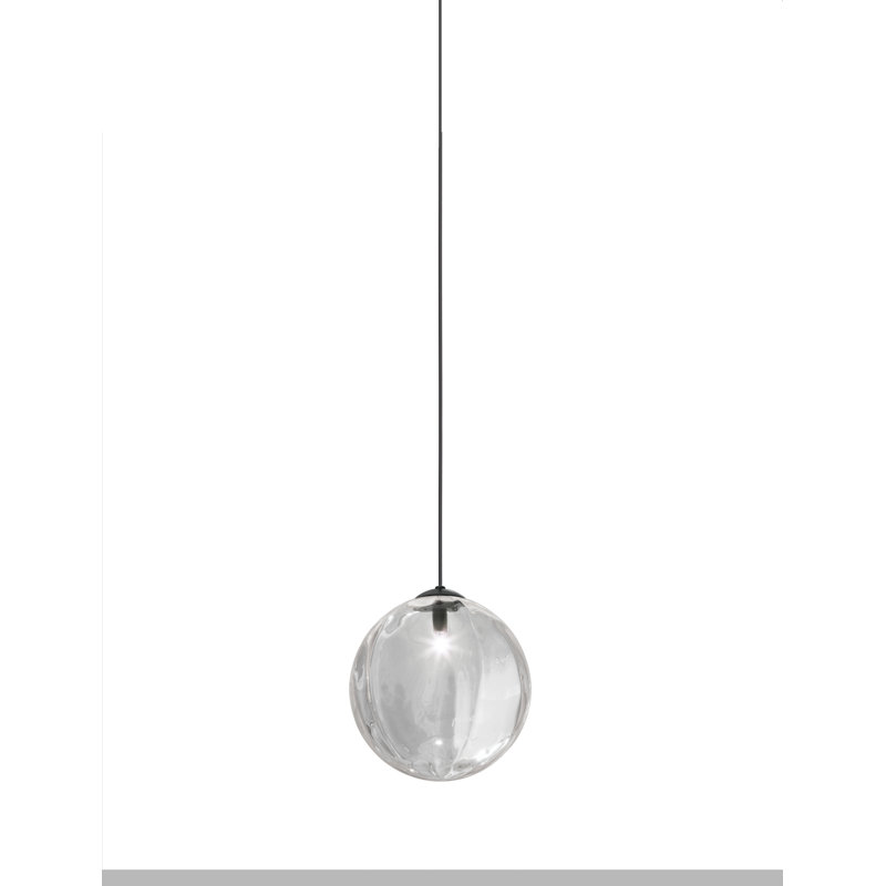 Puppet 1 - Light Pendant, 90" H x 11" W x 11" D, Crystal Transparent, Matte Black