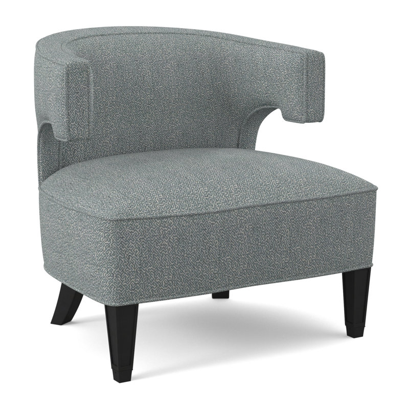 Chaise Laurel, Espresso, Mélange de polyester cyan maya