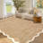 Scalloped Washable Rugs for Living Room Neutral Area Rugs Ultra-Thin Non Slip Large Bedroom Carpet Indoor Stain Resistant Contemporary Carpet for Dining Room Dorm-898702935-898703014