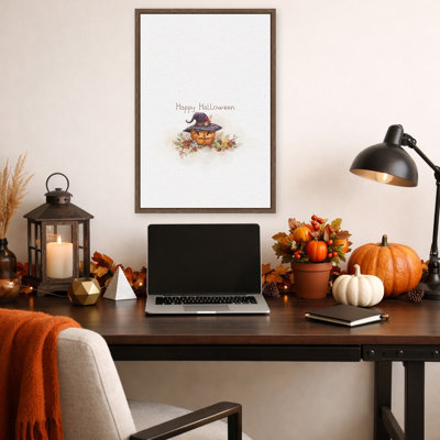 «Happy Halloween Pumpkin» par Xuan, reproduction d'art sur toile encadrée