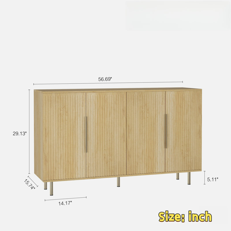 Buffet avec rangement et tablettes réglables
