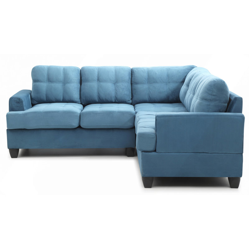 Sectional Sofa, Transitional Micro Suede Sofa, Removable Backs/Arms, Reversible Chaise And Kiln-Dried Frame