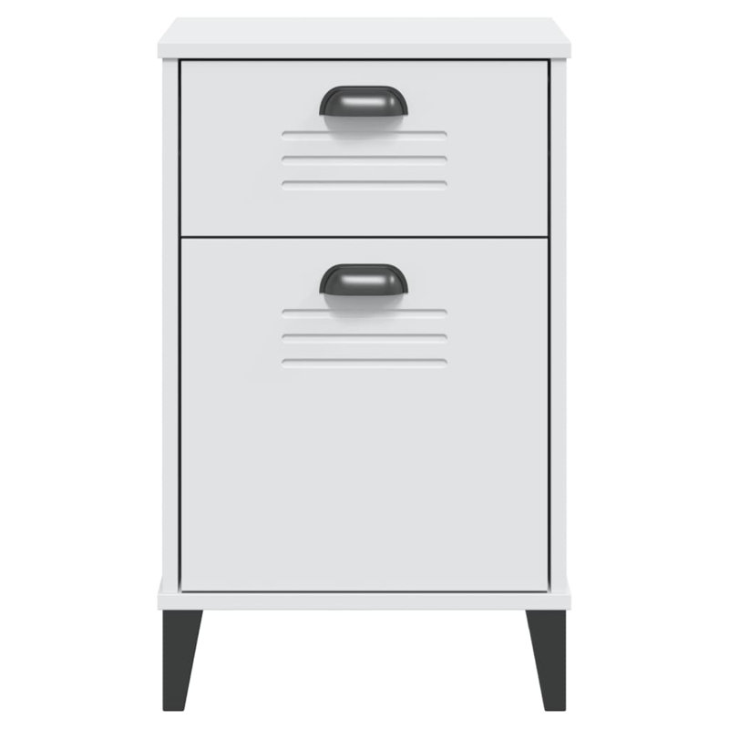 Aayaan 40cm W Plastic Bedside Table, White
