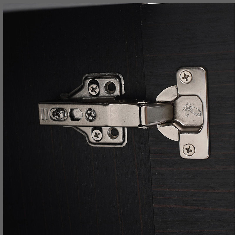 Commode de porte avec lavabo, 16 pouces, convient aux petites salles de bain, Noir châtaignier