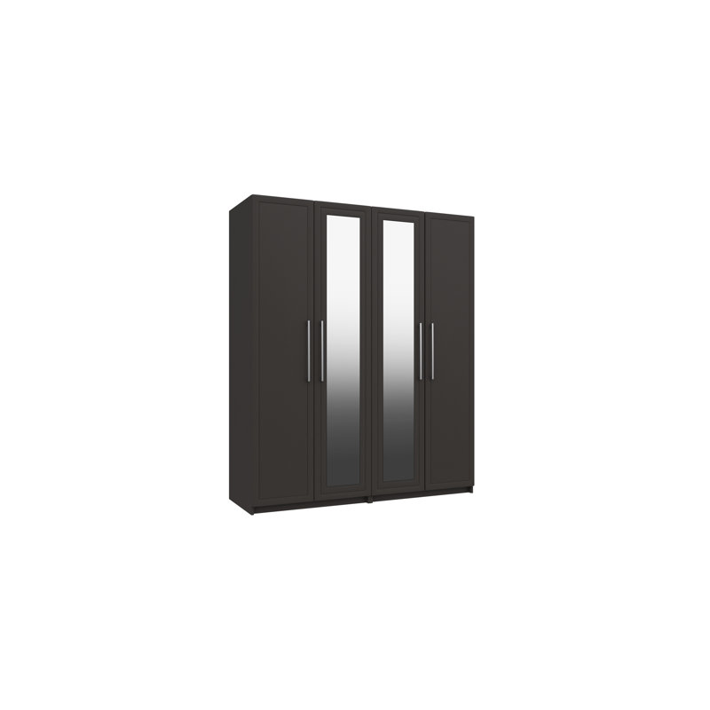 Allenna 4 Door Manufactured Wood Wardrobe, Graphite Gloss