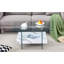 Table basse carrée moderne de 31,4 pouces à deux niveaux - une combinaison élégante de verre transparent et d'autocollant en marbre. Elle peut être utilisée comme table basse, table d'appoint ou présentoir.-2037290282