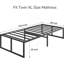 Metal Bed Frame - 16 Inch Heavy-Duty Queen Platform Bed Frame No Box Spring Needed, Easy Assembly, Noise-Free, Sturdy Mattress Foundation, Underbed Storage Space