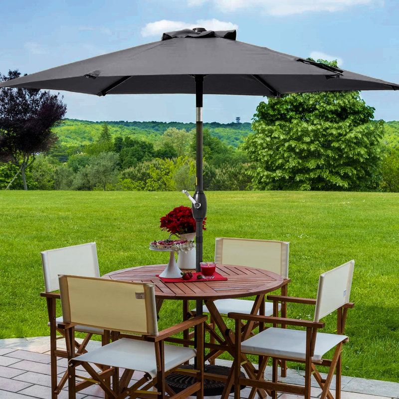 Parasol Sawyer, Gris foncé, 84.6" H x 90" W x 90" D