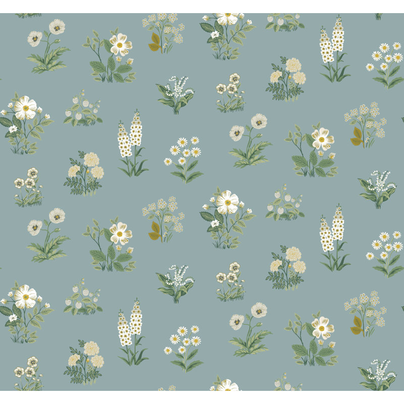 Botanical Gold Wallpaper, Blue