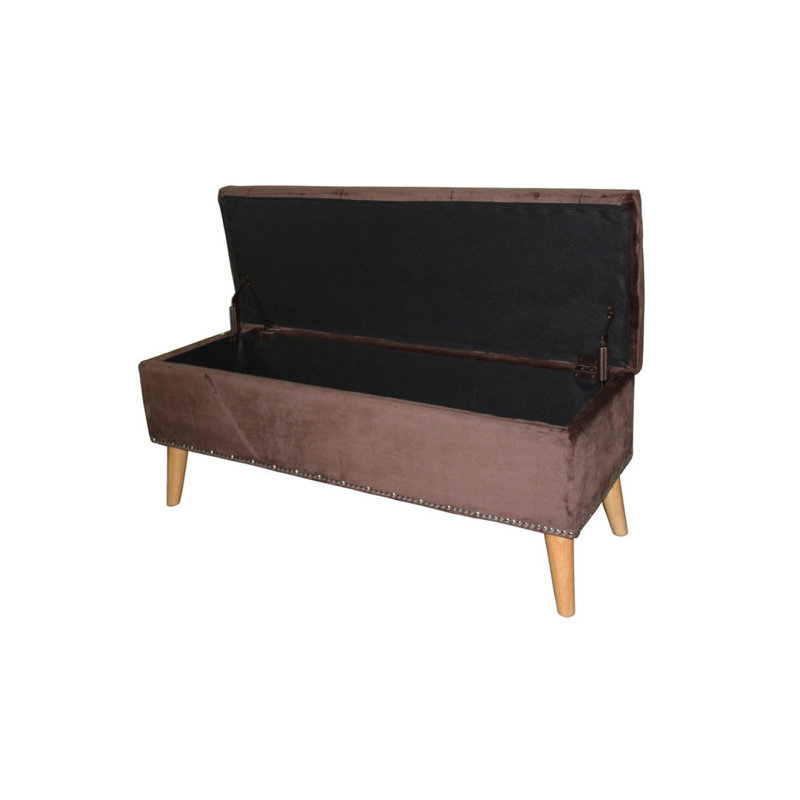 Banc de rangement 17 po, suède brun