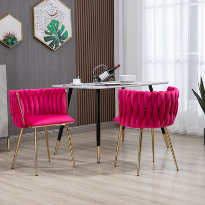 Gabrel Tufted Velvet Upholstered Metal Armchair 2 Piece Set