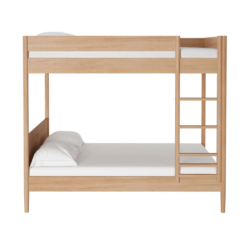 Kish Full Over Full Solid Wood Modern Bunk Bed, Blonde