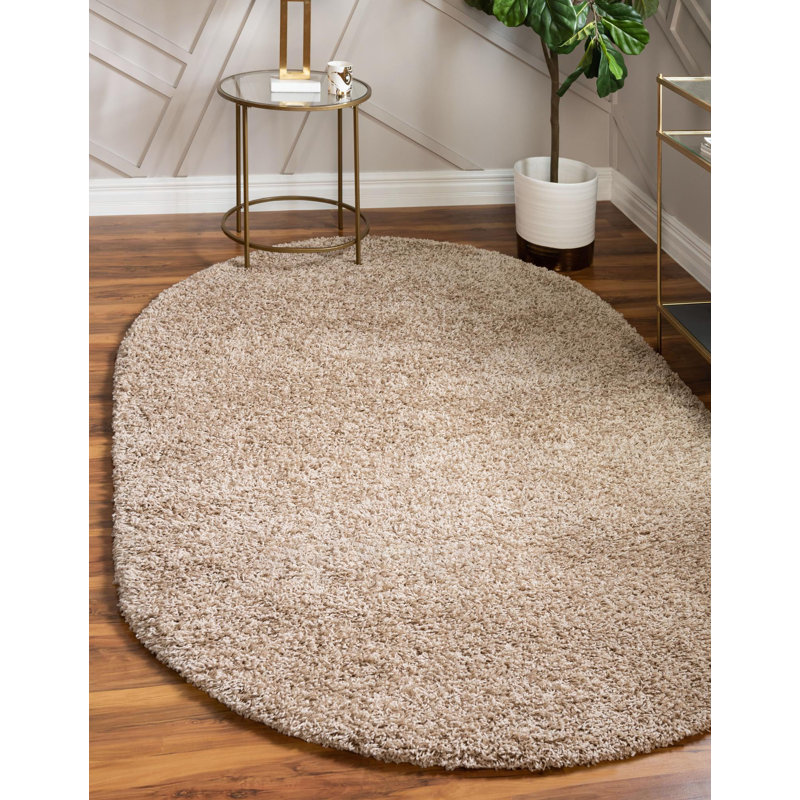 Tapis taupe pour l'intérieur uniquement Santoya, Ovale 5 pi 3 po x 8 pi