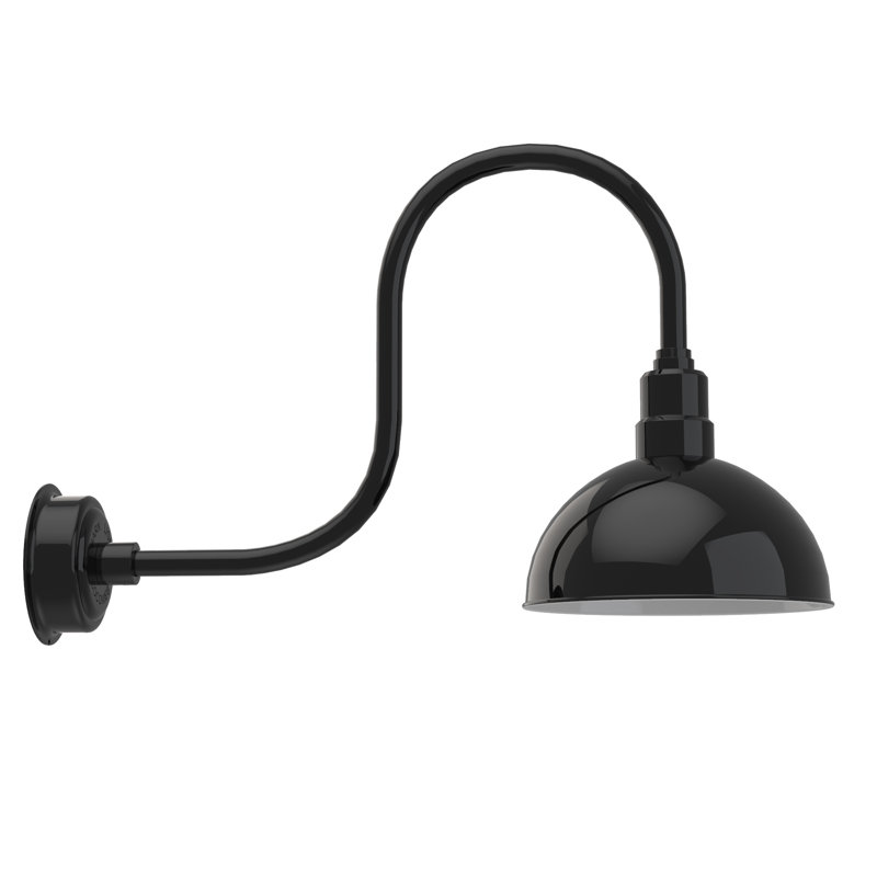 Luminaire de grange d’extérieur à del Dipkarpaz, H 9 po x l 12 po x P 17 po, Noir