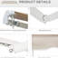 Auvent de terrasse beige escamotable 8 pi x 7 pi - Pare-soleil manuel pour terrasse, réglable sur supérieur et résistant à la chaleur, sur mesure